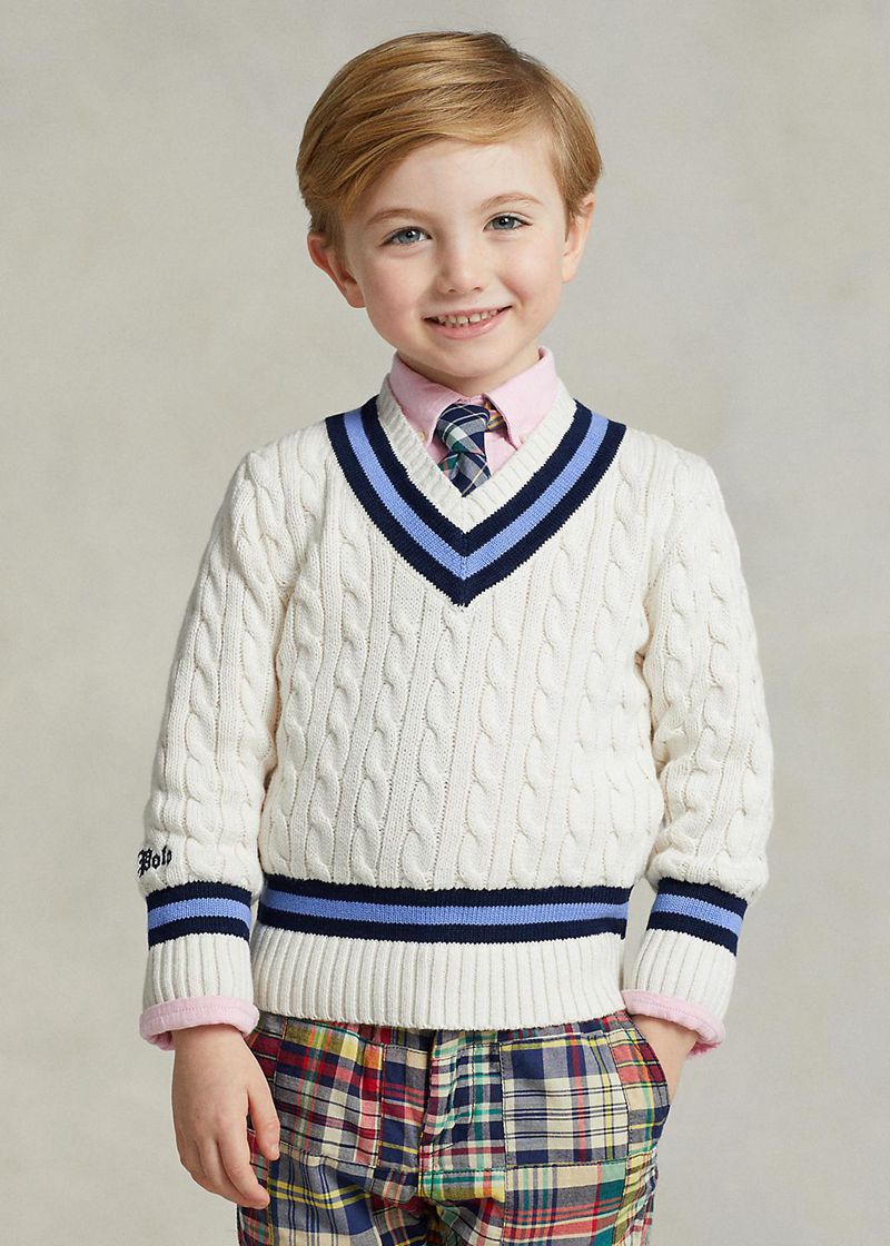 Sueter Ralph Lauren Niño 1.5-6 Años The Iconic Cricket Jumper Chile Blancas RHBOD-8219